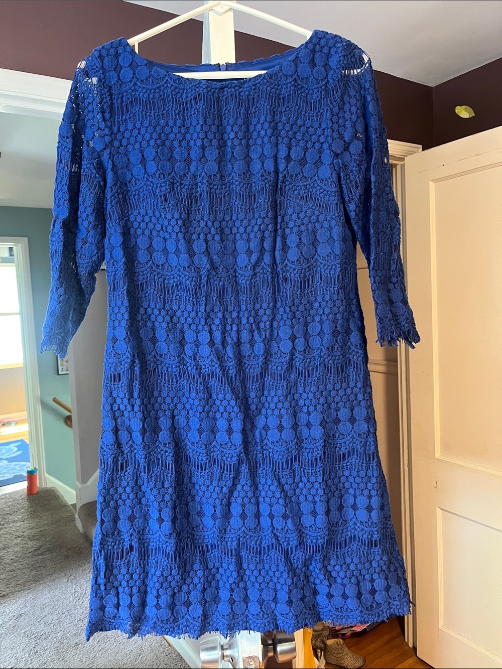 Jessica Howard Royal Blue Crochet Lace Shift Dress